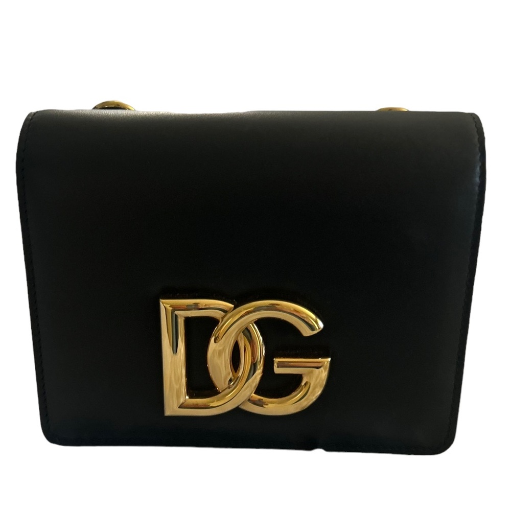 DOLCE AND GABBANA LEATHER BLACK BAG